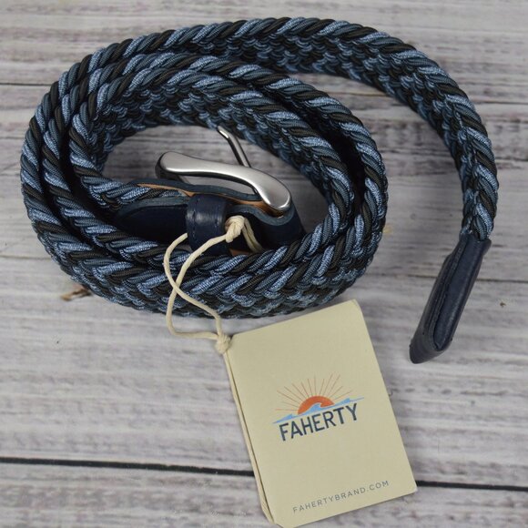 Faherty Other - FAHERTY Men's 32 Waist Woven Belt Cerulean Mix Made in USA $148 NEW